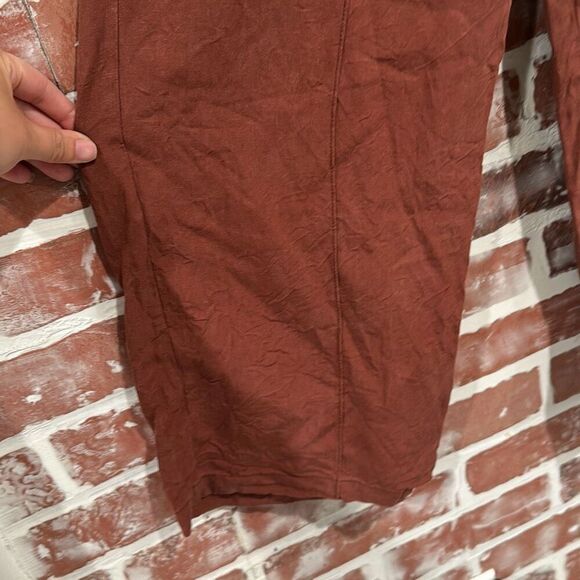 Shades of Grey by Micah Cohen Brown Wide Leg Cropped Linen Jumpsuit Size XS B35 - Picture 9 of 9